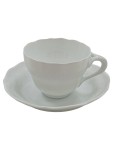 Vorschaubild 1 von Tasse und Unterteller Porzellan Weiß Klassisch Kaffeetasse