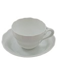 Vorschaubild 1 von Tasse und Unterteller Porzellan weiß klassisch