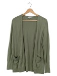 Vorschaubild 1 von Damen Strickjacke Cardigan Oliv Gr. 40 L Viskose Baumwolle Casual