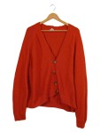 Vorschaubild 1 von Damen Strickjacke Orange Gr. 40 L Casual V-Ausschnitt Knopfleiste