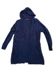 Vorschaubild 2 von Damen Strickjacke Cardigan Blau Meliert Kapuze Gr. 38 M Baumwolle
