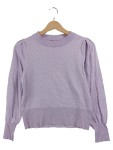 Vorschaubild 1 von Damen Pullover Lila Gr. 34 XS Puffärmel Casual Baumwolle