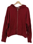 Vorschaubild 1 von Damen Sweatjacke Hoodie Gr. 40 L Rot Kapuze Reißverschluss Viskose