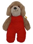 Vorschaubild 1 von Kuscheltier Hund Braun Roter Overall Plüschtier 20 cm