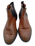 Vorschaubild 1 von Damen Stiefeletten Chelsea Boots Leder Braun Lochmuster Gr. 38