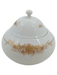 Vorschaubild 1 von Zuckerdose Porzellan Weiß Gold Blumenmuster Klassisch