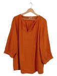 Vorschaubild 1 von Damen Bluse V-Ausschnitt Orange Gr. 50 Casual Viskose