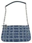Vorschaubild 1 von Damen Umhängetasche Denim Frayed Shoulder Bag Blau Kariert