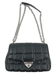 Vorschaubild 1 von Greenwich Damen Henkeltasche Leder Schwarz Gesteppt