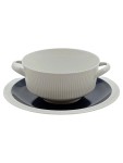 Vorschaubild 1 von Suppentasse mit Untertasse Porzellan Weiß Blau Klassisch