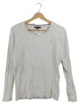 Vorschaubild 1 von Damen Pullover Weiß Gr. 38 M Zopfstrick Baumwolle