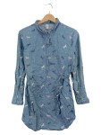 Vorschaubild 2 von Jeanskleid Kinder Blau Gr. 158 Baumwolle Tiermotive Casual Freizeit Knopf