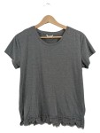 Vorschaubild 1 von Damen T-Shirt Grau Gr. 36 S Kurzarm mit Spitze Casual