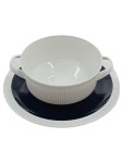 Vorschaubild 2 von Suppentasse mit Untertasse Porzellan Weiß Blau Klassisch
