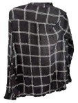 Vorschaubild 2 von Damen Hemdbluse Kariert Schwarz Gr. 52 Casual Viskose Langarm