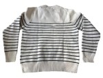 Vorschaubild 2 von Pullover Damen Gr. 38/M Weiß Baumwolle Polyester Viskose Gestreift Casual