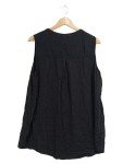 Vorschaubild 2 von Damen Top Gr. 46 3XL Schwarz Viskose Ärmellos Casual Knopfleiste