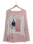 Vorschaubild 1 von Damen Pullover Gr. 40 L Mehrfarbig Gestreift Print Viskose Casual