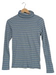 Vorschaubild 1 von Damen Langarmshirt Rollkragen Blau Grau Gestreift Gr. 36 S