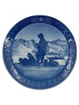Vorschaubild 1 von Sammelteller Weihnachtsteller 1978 Porzellan Blau 18 cm