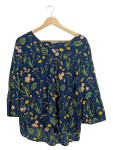 Vorschaubild 1 von Damen Bluse Blau Blumenmuster 3/4-Arm Gr. 38 M Casual