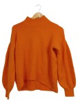 Vorschaubild 1 von Damen Pullover Strickpullover Orange Gr. 36 S Stehkragen
