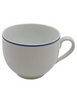 Vorschaubild 1 von Tasse Porzellan Weiß mit blauem Rand 8 cm Klassisch