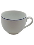 Vorschaubild 1 von Kaffeetasse Weiß mit blauem Rand Porzellan 250ml Klassisch