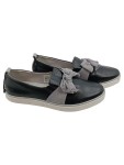 Vorschaubild 1 von Damen Slipper Schwarz Leder Gr. 39 mit Schleife Casual