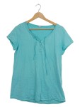 Vorschaubild 1 von Damen Bluse Türkis Gr. 38 M Kurzarm Knopfleiste Casual