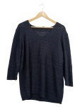 Vorschaubild 1 von Damen Pullover Gr. 44 XXL Blau V-Ausschnitt Lochmuster Casual