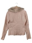 Vorschaubild 2 von Damen Lederjacke Rosa Gr. 36 S mit Kunstpelzkragen Modisch