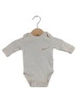 Vorschaubild 1 von Baby Body Langarm Beige Meliert Gr. 50 Logo-Print Baumwolle