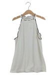 Vorschaubild 1 von Damen Top Gr. 36 Weiß Rippstrick Wellensaum Casual