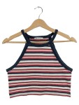 Vorschaubild 1 von Damen Crop Top Neckholder Gestreift Mehrfarbig Gr. 38