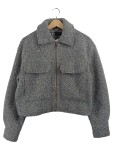 Vorschaubild 1 von Damen Strukturierte Jacke Strickjacke Grau Reißverschluss Gr. 34, XS