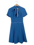 Vorschaubild 1 von Damen Schluppenkleid Blau Gr. 34 Businesskleid Kurzarm
