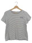 Vorschaubild 1 von Damen Kurzarm T-Shirt Casual Weiß Gestreift Gr. 40 L