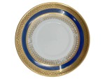 Vorschaubild 1 von Unterteller Porzellan Goldrand blaues Dekor Klassisch Mehrfarbig