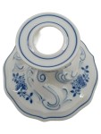 Vorschaubild 2 von Kerzenhalter Keramik Weiß Blau Florales Muster 9 cm