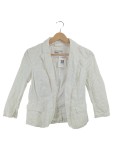 Vorschaubild 1 von Damen Blazer Weiß Lochmuster Gr. 34 XS Baumwolle Feminin