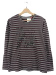 Vorschaubild 1 von Damen Langarmshirt Gr. 36 S Grau Gestreift Print Casual