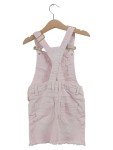 Vorschaubild 2 von Jeanskleid Kinder Rosa Gr. 104 Baumwolle Elasthan Uni Casual Freizeit