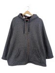 Vorschaubild 1 von Damen Sweatjacke Grau Meliert Kapuze Gr. 54 Casual