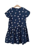 Vorschaubild 1 von Sommerkleid Mädchen Blau Blumenmuster Gr. 158 Baumwolle