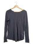 Vorschaubild 1 von Damen Langarmshirt Grau Gr. 36 S Viskose Brusttasche Casual
