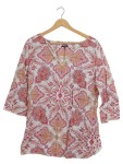 Vorschaubild 1 von Damen Bluse Gr. 42 Pink Paisley Muster Baumwolle