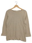 Vorschaubild 1 von Damen Langarmshirt Shirt Gr. 40 L Beige Weiß Gestreift Baumwolle