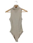Vorschaubild 1 von Damen Body Gr. 36 S Beige Rollkragen Ärmellos Rippstrick Basic