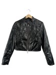 Vorschaubild 1 von Damen Kunstlederjacke Schwarz Gr. 36 S Cropped Casual